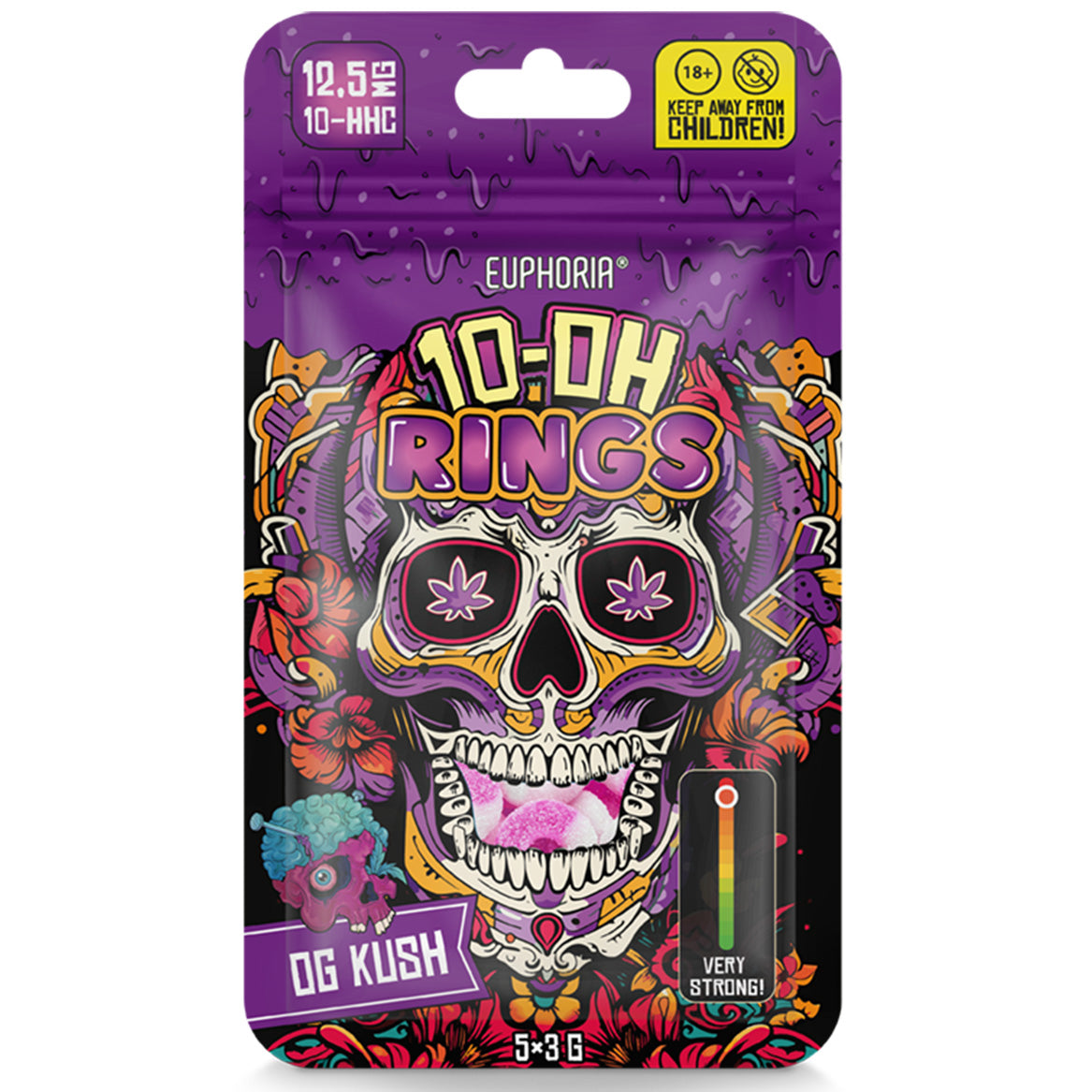 Euphoria 10‑OH‑HHC Gummies – 25mg – 5 x 2.5mg chews – OG Kush or Amnesia – soft launch, steady mind