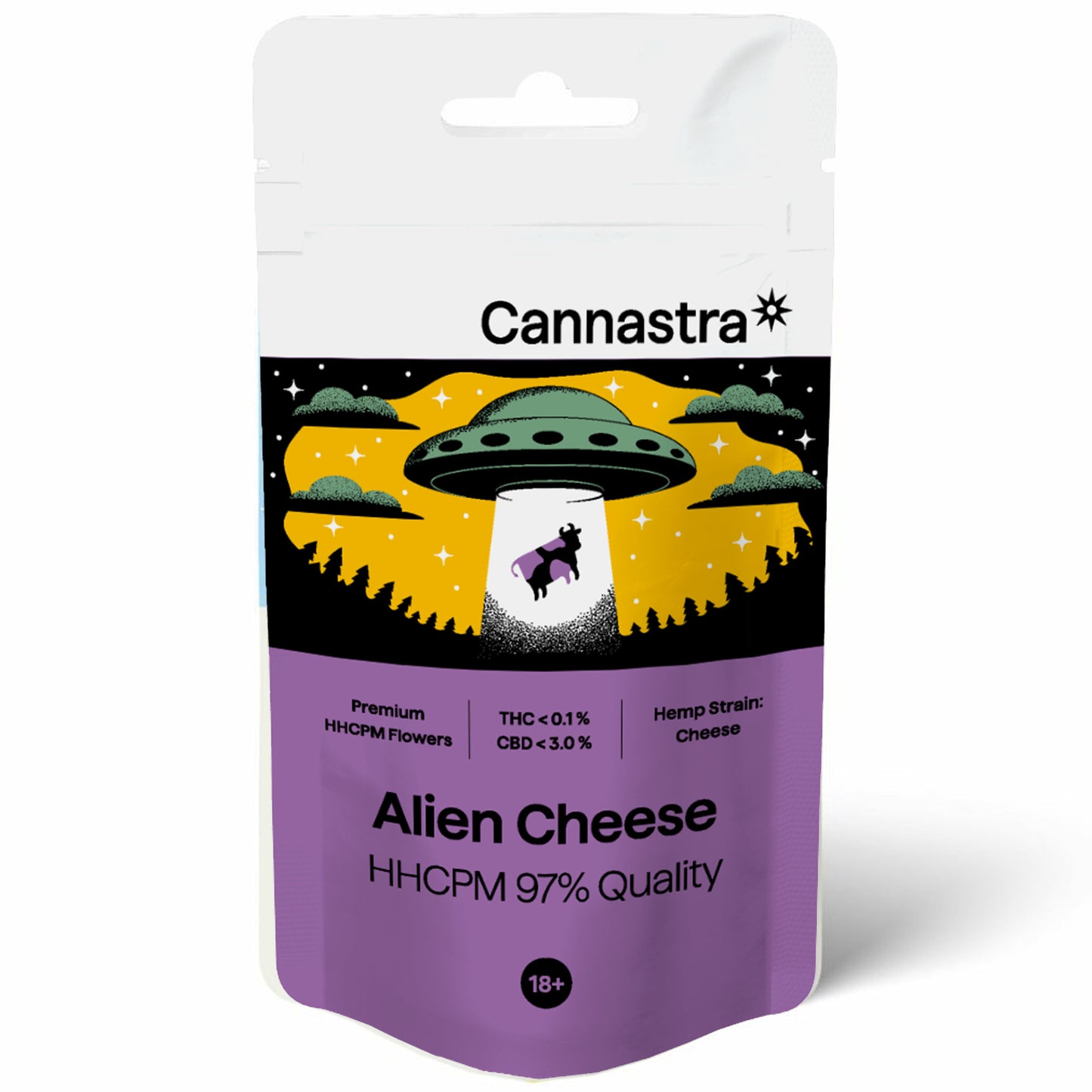 Cannastra HHCPM Flower – 1g – infused skunk – Alien Cheese or Cosmic Blackout – calm, grounded, terp-rich