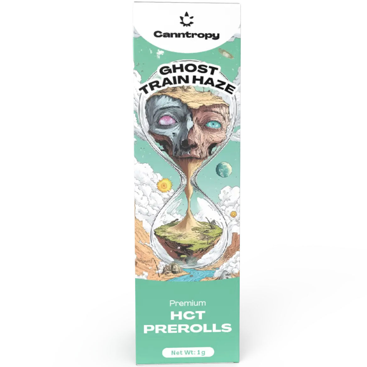 Canntropy HCT Preroll – Ghost Train Haze 1g, infused with 15% HCT. Premium hemp preroll, UK legal & lab-tested | Vibe Supply