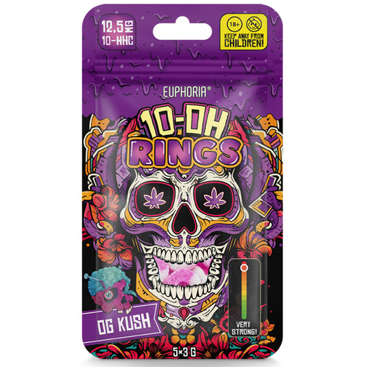 Euphoria 10‑OH‑HHC Gummies – 25mg – 5 x 2.5mg chews – OG Kush or Amnesia – soft launch, steady mind