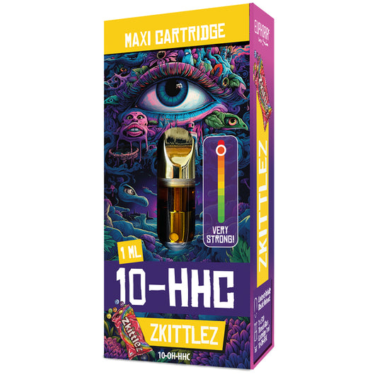 Euphoria 10‑OH‑HHC Cartridge – 1ml – Zkittlez / Amnesia – sharp hit, long hold, serious effect