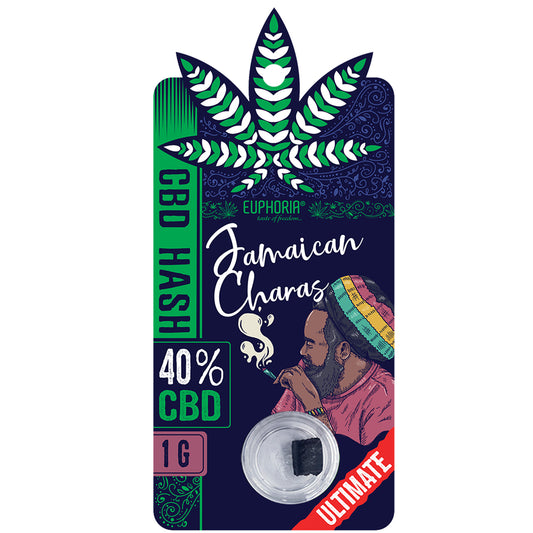 Euphoria Jamaican Charas Hash – 1kg – 40% CBD – traditional hand-rubbed resin made from 100% Cannabis Sativa