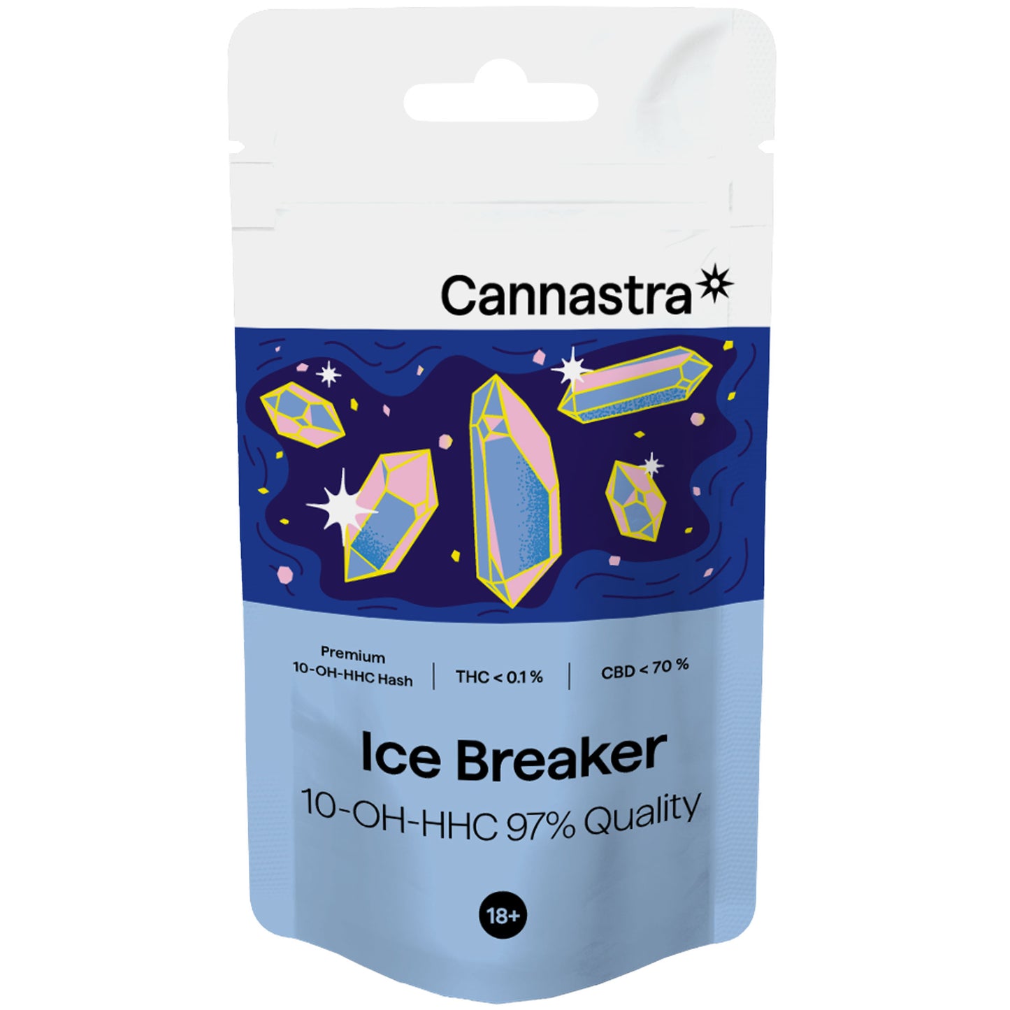 Cannastra Ice Breaker Hash – 1g – 20% infused with 10‑OH‑HHC – cool, clear, smooth