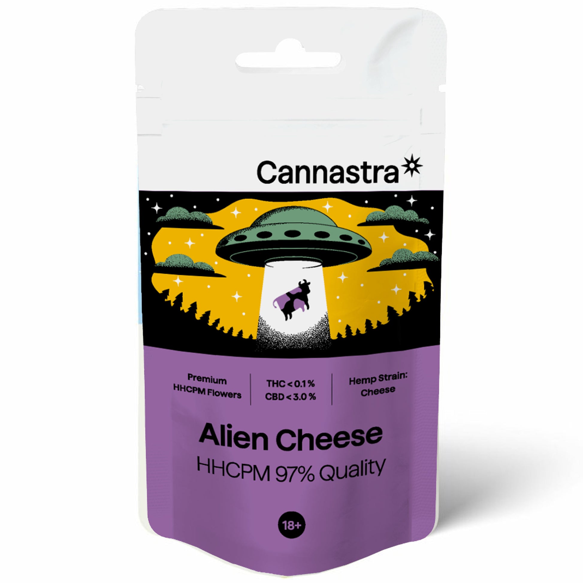 Cannastra HHCPM Flower – 1g – infused skunk – Alien Cheese or Cosmic Blackout – calm, grounded, terp-rich