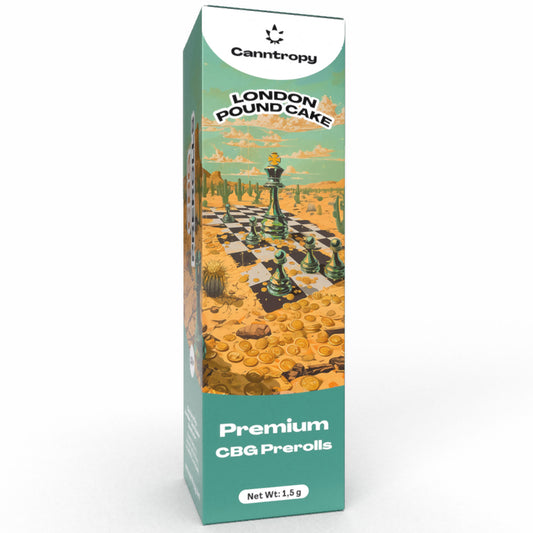 Canntropy CBG preroll – London Pound Cake – 1.5g infused joint – 20% legal UK weed alternative