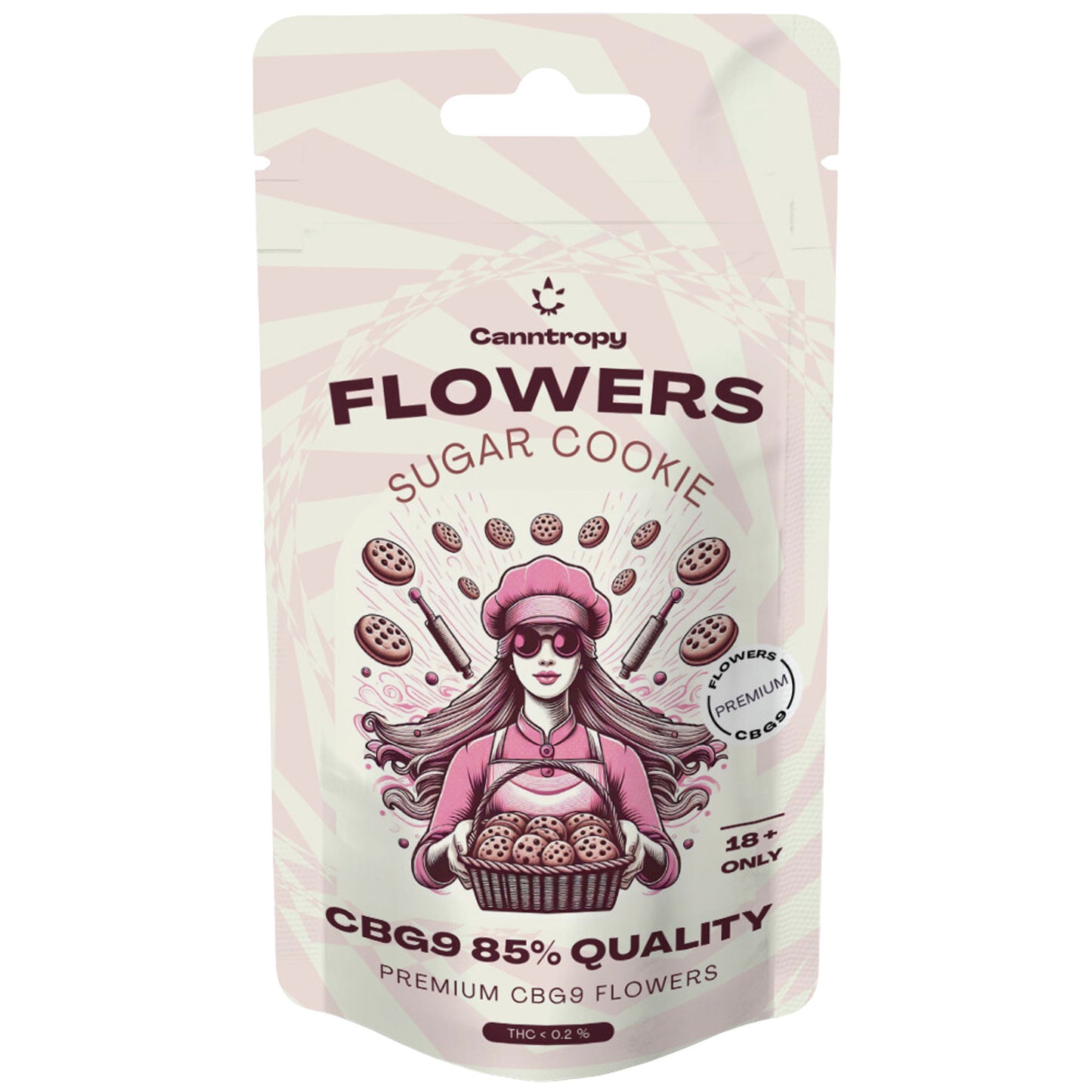 Canntropy CBG9 Flower – 1g – infused hemp buds – Sugar Cookie or Tigers Blood – light calm and clear focus