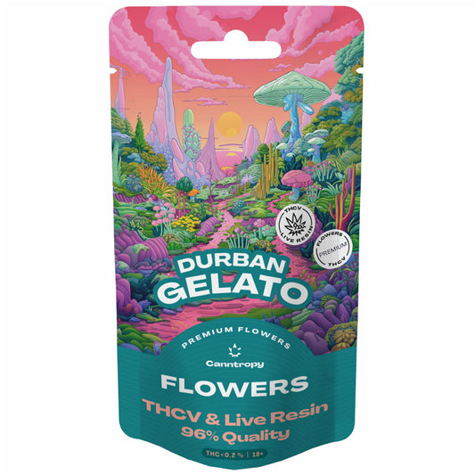 Canntropy Durban Gelato Flower – 1g – THCV infused – citrus tang and mental clarity