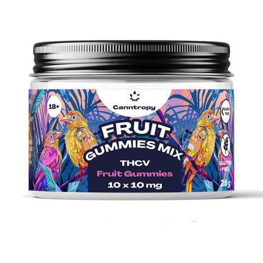 Canntropy THCV fruit gummies 🍓 10-pack – 10mg each – 100mg total – focus and clarity blend