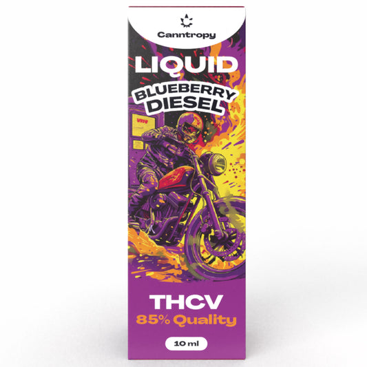 Canntropy THCV vape liquid 🫐 Blueberry Diesel blend – 85% quality – 10ml refill bottle