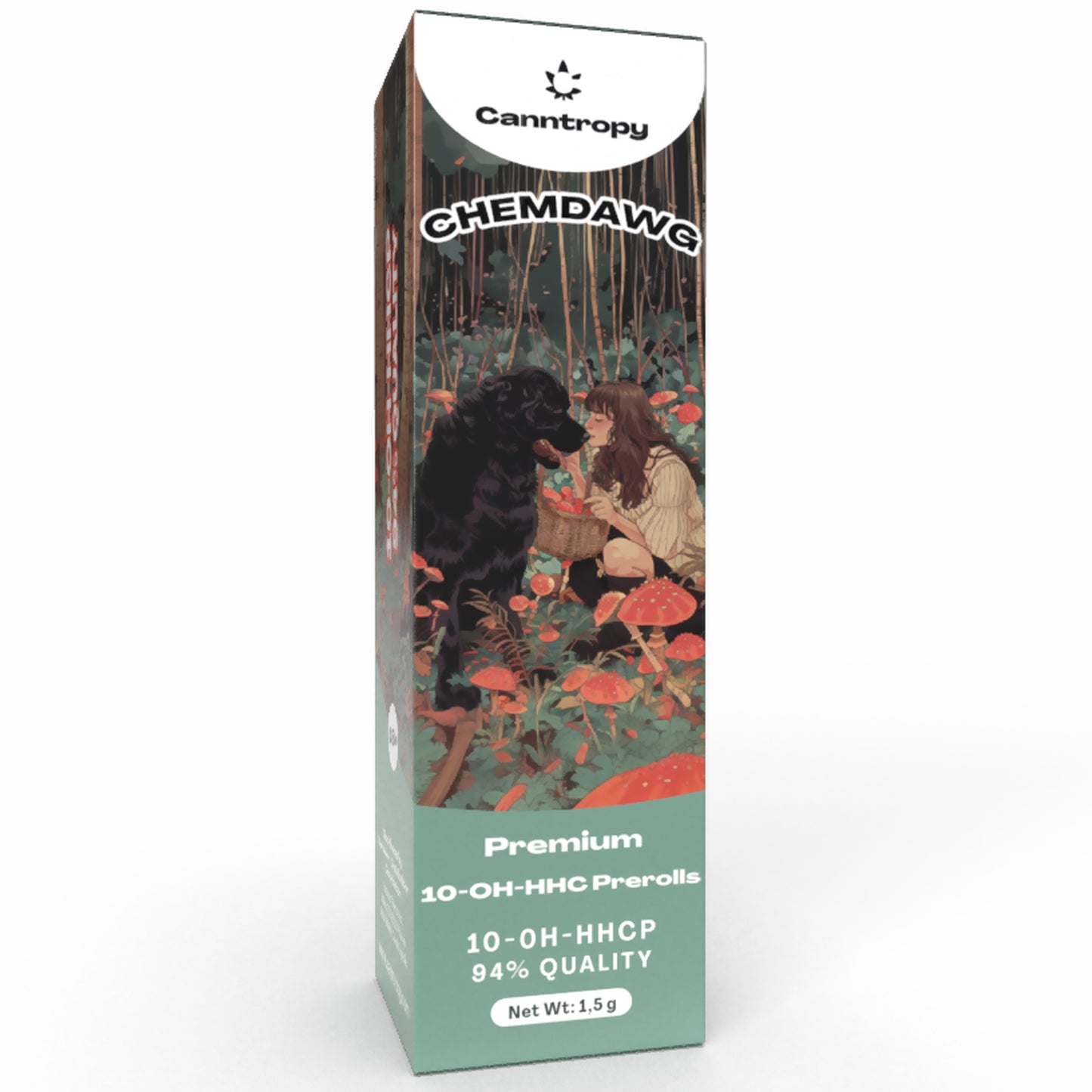 Canntropy 10‑OH‑HHCP Chemdawg Pre-Roll – 1.5g hemp flower with diesel aroma and 10% 10‑OH‑HHCP distillate.