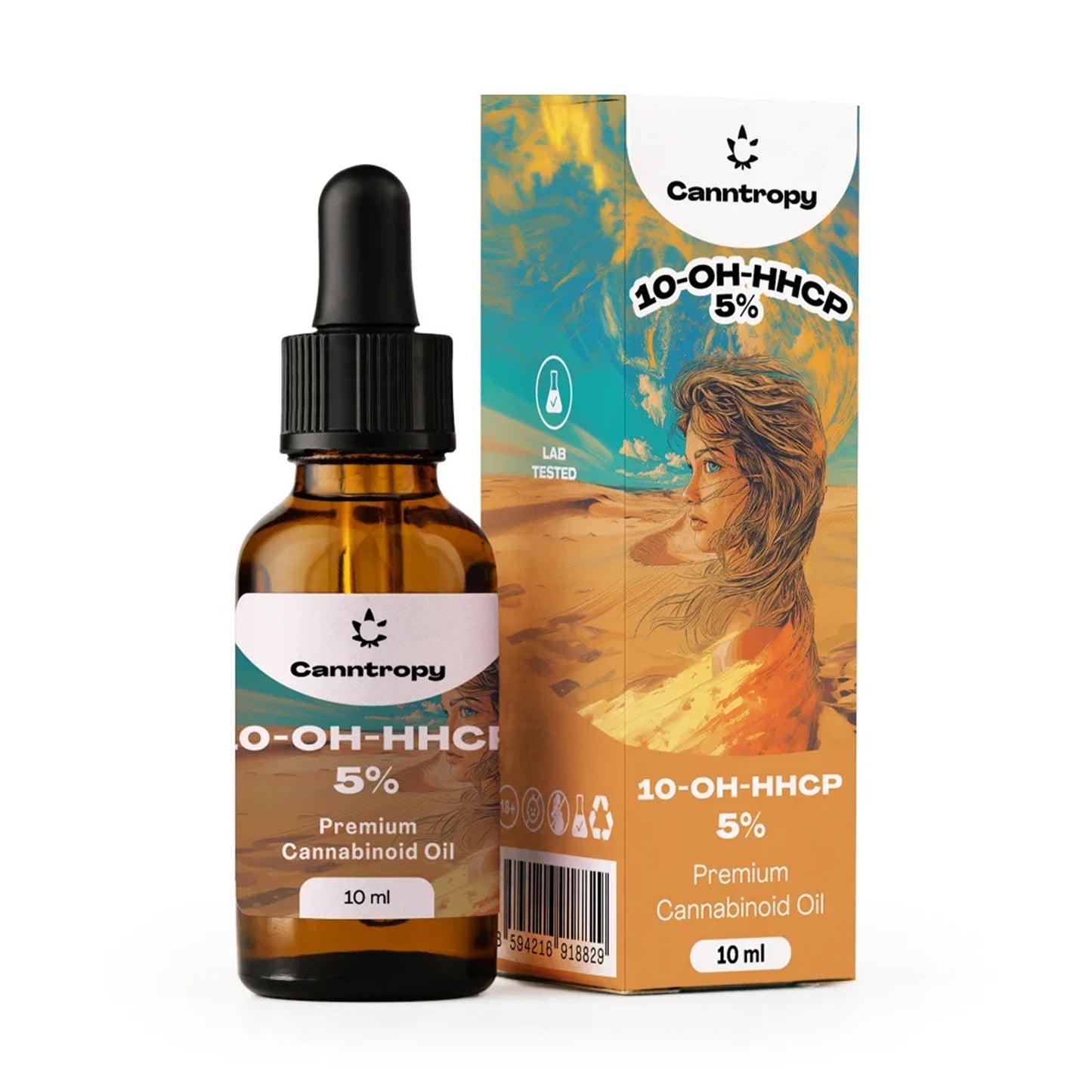 Canntropy 10‑OH‑HHCP oil – 10ml dropper bottle with 5% cannabinoid in MCT base. Clean, powerful, and made for depth.