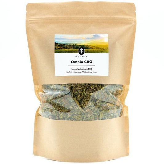 Hemnia OMNIA CBG hemp filler – 50g – crushed Santhica flowers – mellow, grounding, herbal base