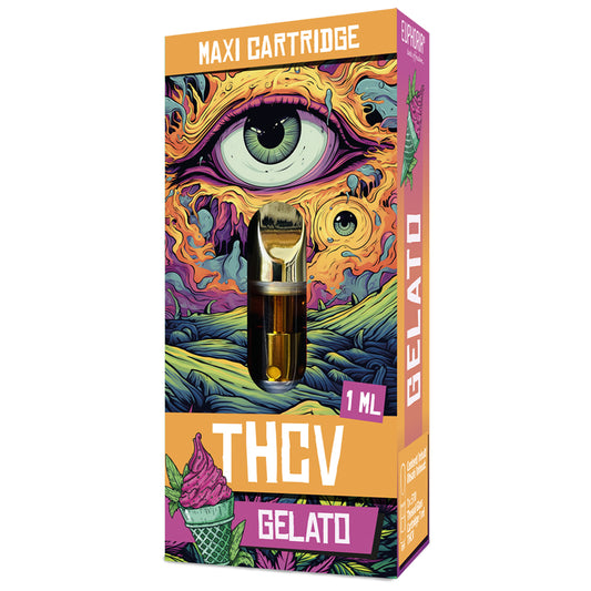 Euphoria THCV Cartridge – 1ml – Gelato / Blueberry – sharp mental lift, strong inhale, functional clarity