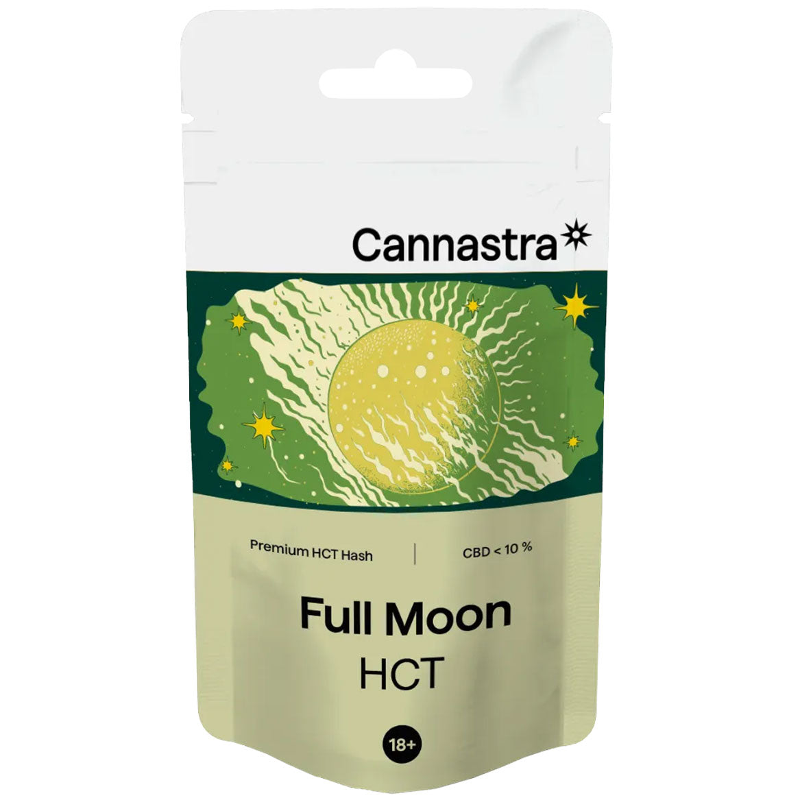 Cannastra HCT Hash – Full Moon, 10% HCT infused, fruity raspberry terpenes, 1g–100g. UK legal, lab-tested | Vibe Supply