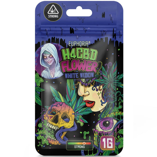 Euphoria H4CBD Flower – White Widow strain, 25% H4CBD infused hemp, 1g pack. UK legal, lab-tested | Vibe Supply